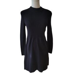 Free People Black Ribbed Sweater Dress Size Small